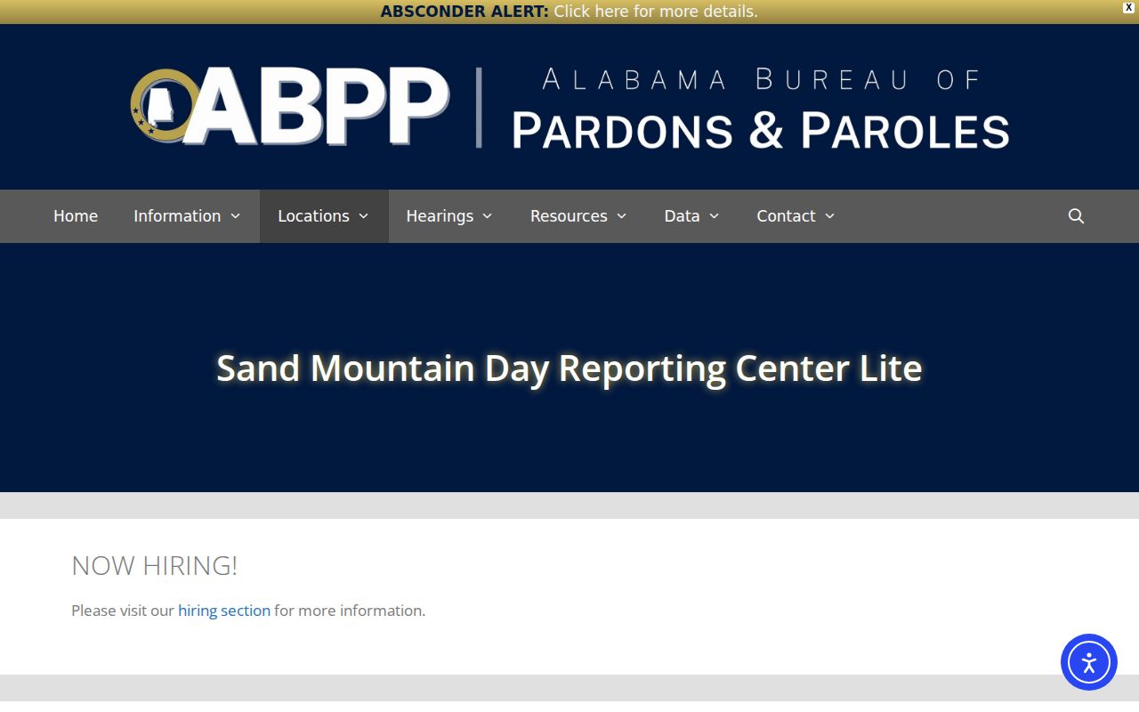 Sand Mountain Day Reporting Center Lite supervision source for Marshall County release records